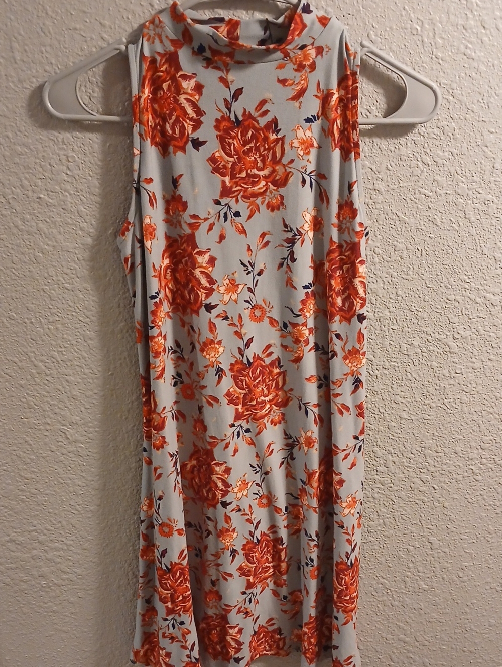 Mudd Sleeveless Floral Midi Dress in Light Blue with Floral Print